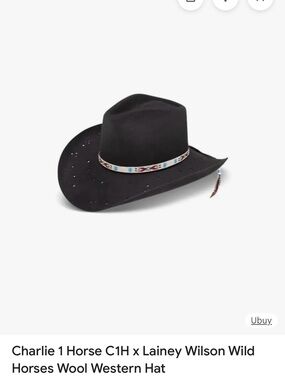 Charlie 1 Horse C1H x Lainey Wilson Black Wool Western Hat with Beaded Band